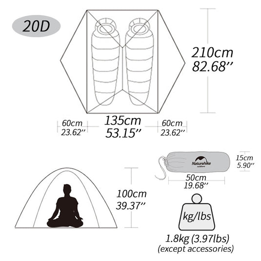 Naturehike / Mongar 2 Tent 20D  2-Person