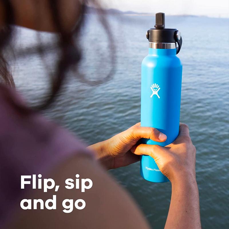 Load image into Gallery viewer, HydroFlask / Standard-Mouth Vacuum Water Bottle with Flex Straw Cap (24 oz)
