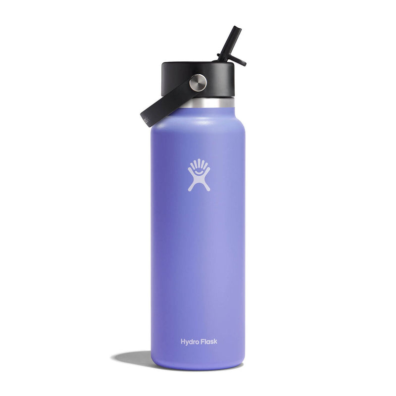 Load image into Gallery viewer, HydroFlask / Wide-Mouth Vacuum Water Bottle with &quot;Flex&quot; Straw Cap (40 oz)
